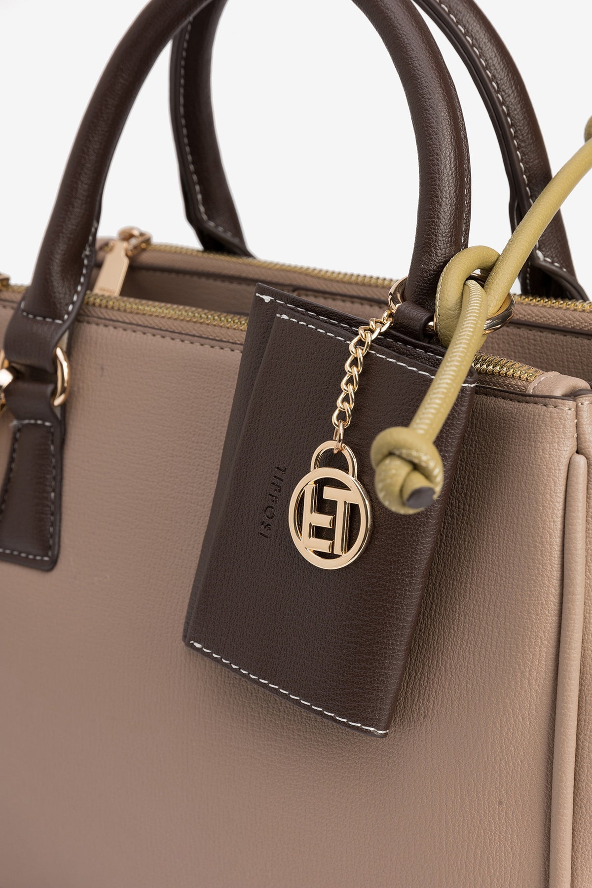 BOLSO BEIGE ASA MARRÓN TIFFOSI
