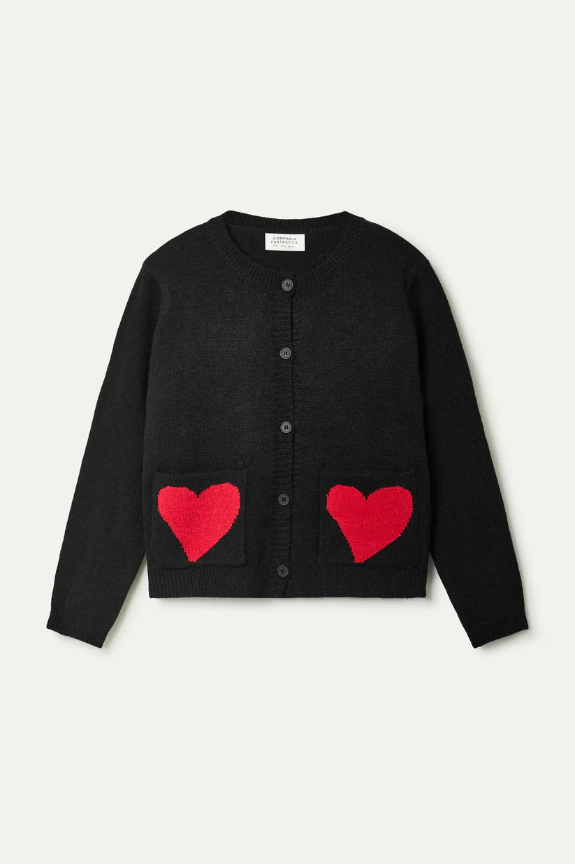 CÁRDIGAN JACQUARD ESTAMPADO HEART ATTACK SMALL COMPAÑÍA FANTÁSTICA