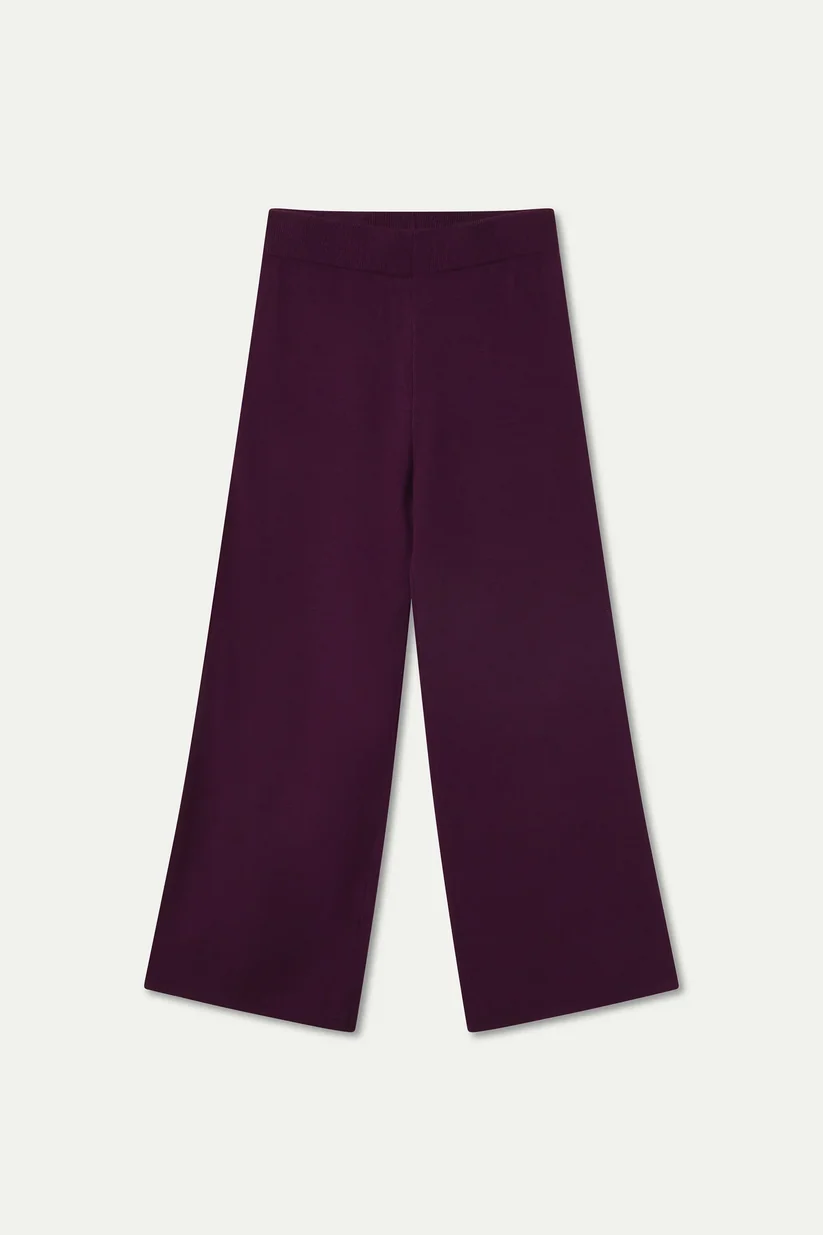 PANTALÓN BÁSICO DE PUNTO BERENJENA COMPAÑÍA FANTÁSTICA