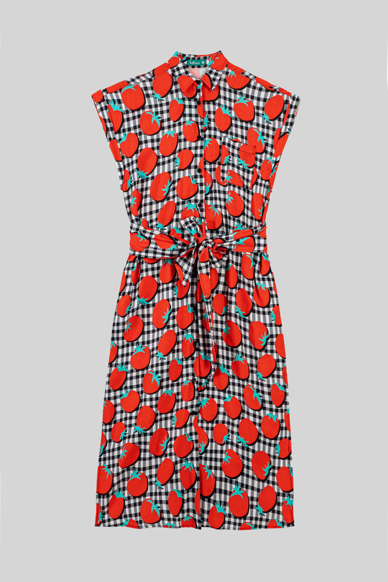 CAMISERO SIN SISA DE TOMATES Y VICHI BLANCO Y NEGRO POMODORI LOLINA