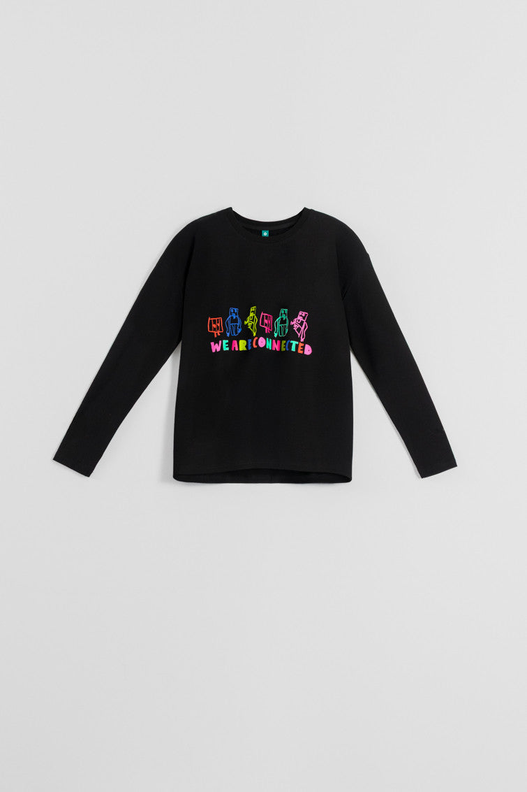 CAMISETA OVERSIZE DE GARABATOS DE ROBOTS MULTICOLOR WE ARE CONNECTED LOLINA