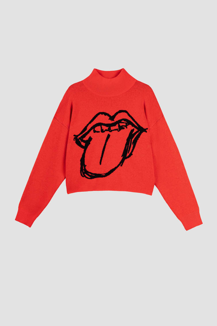 SUÉTER CROP ROCK AND ROLL LOLINA