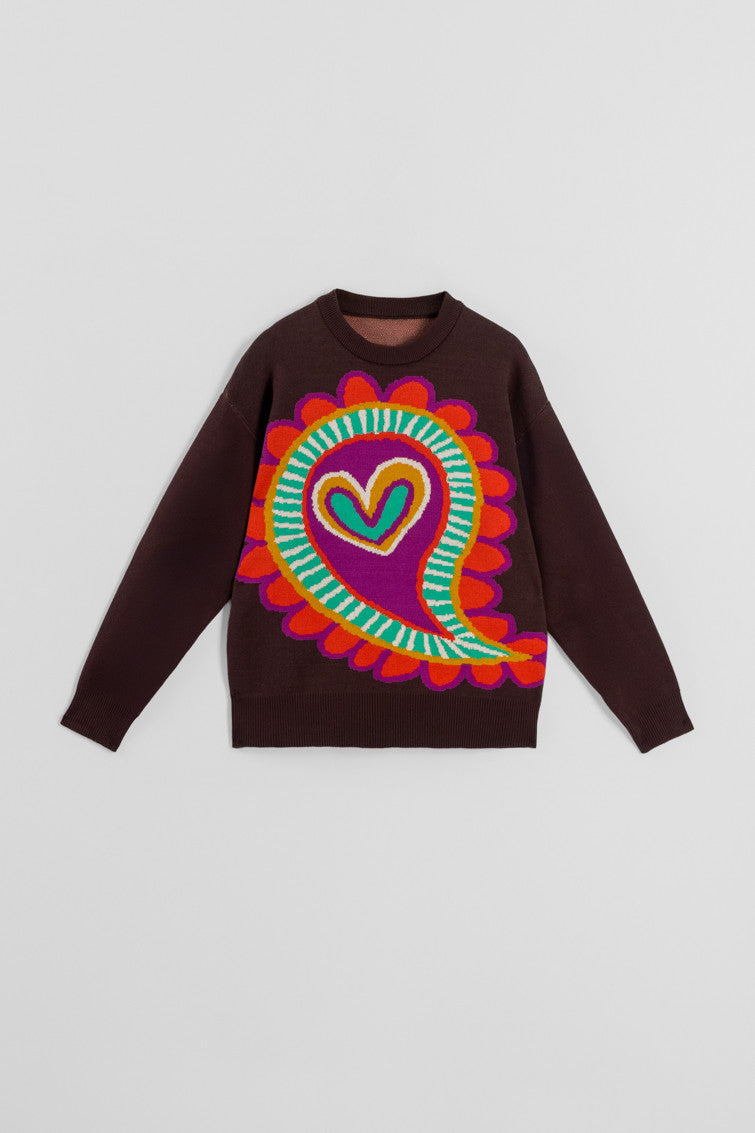 SUÉTER OVERSIZE ESTAMPADO ESPIGA LOLINA