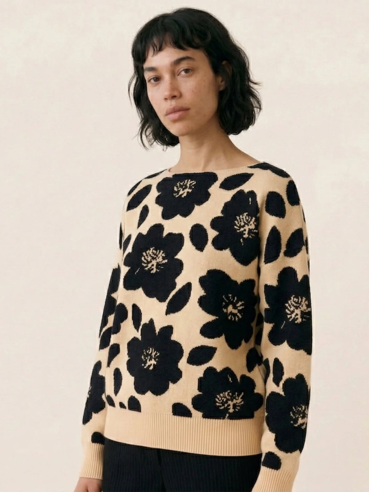 JERSEY FLORAL BEIGE PEPALOVES