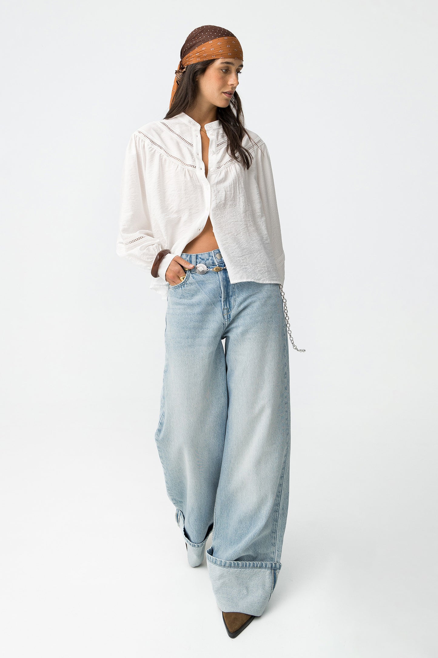 CAMISA TEXTURIZADA CON ENCAJE TIFFOSI