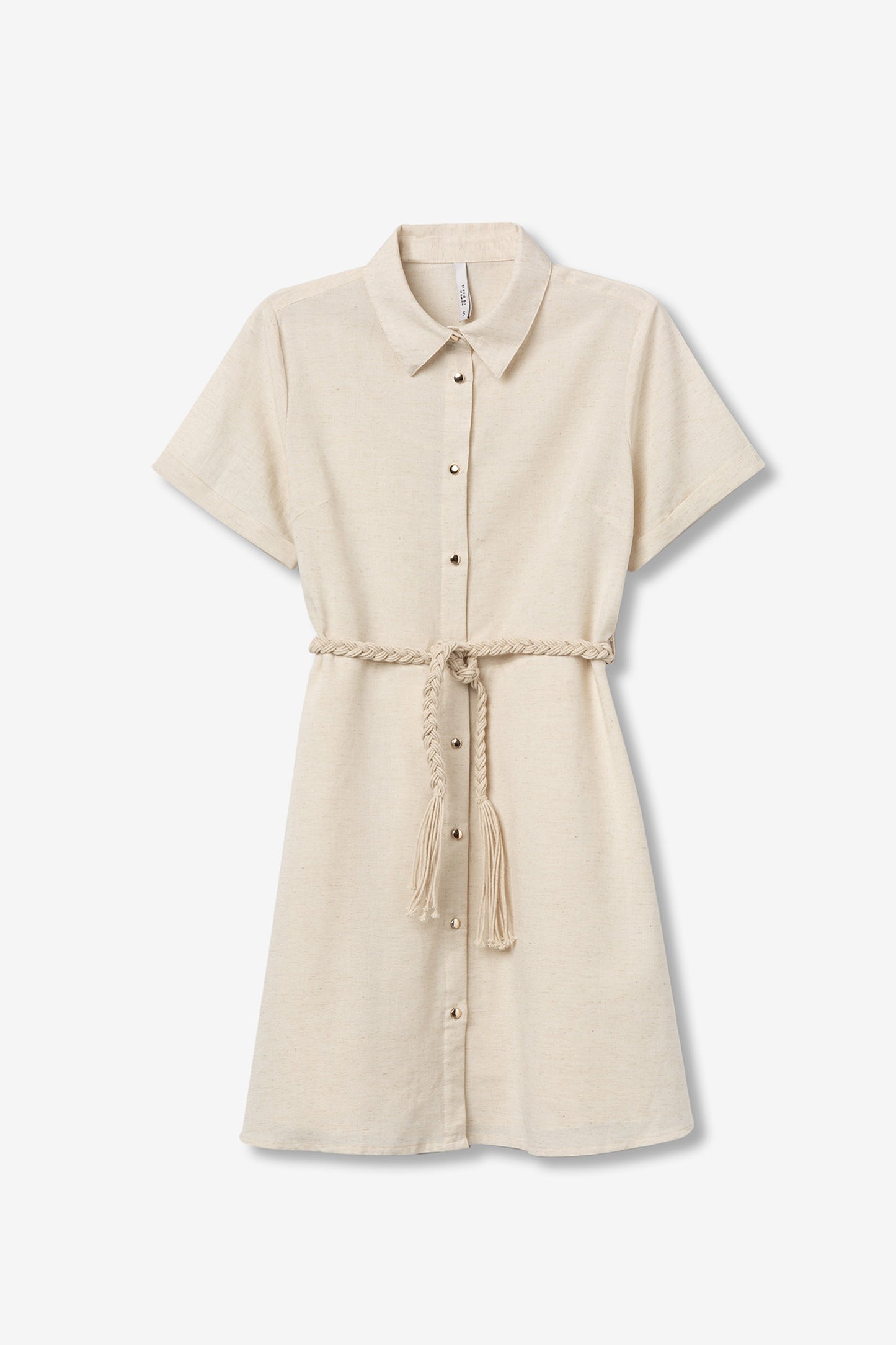 VESTIDO CORTO BEIGE BOTONES TIFFOSI