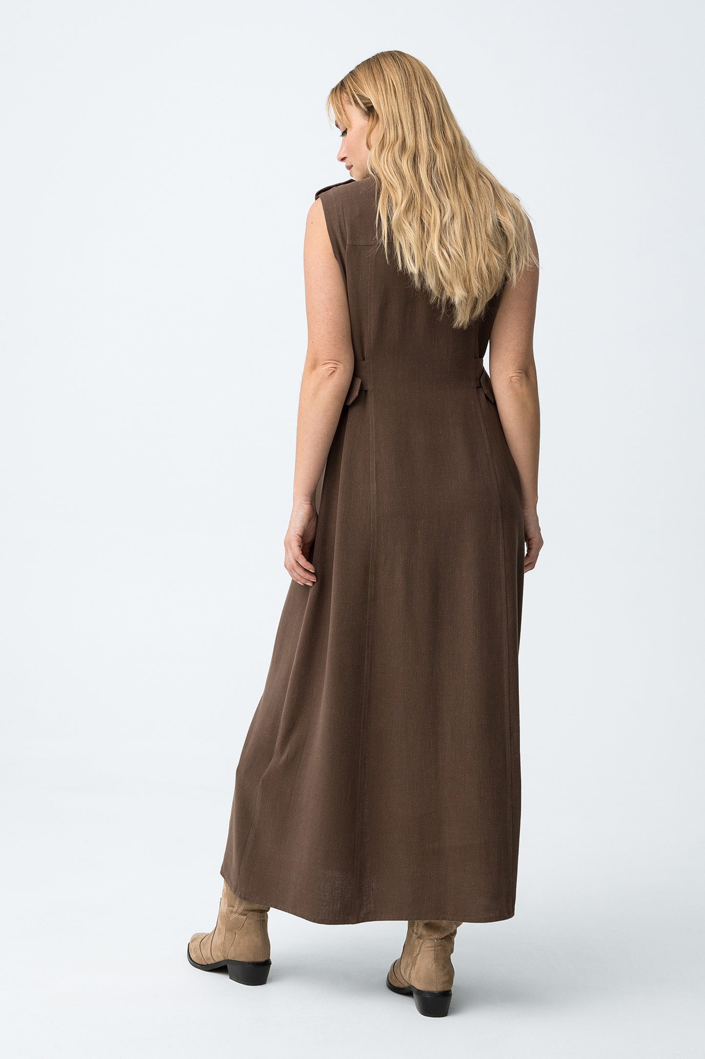 VESTIDO CHOCOLATE SIN MANGAS TIFFOSI