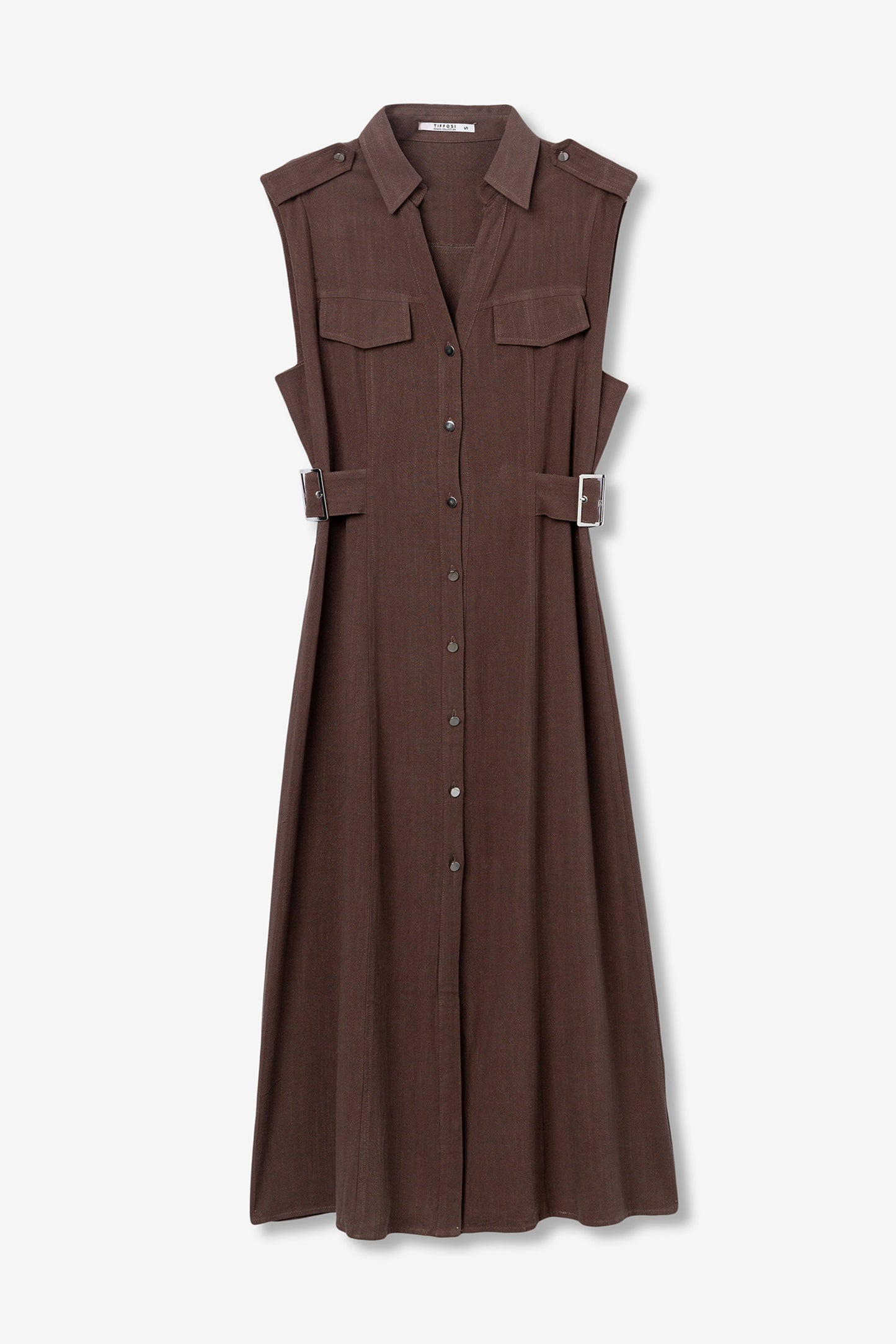 VESTIDO CHOCOLATE SIN MANGAS TIFFOSI