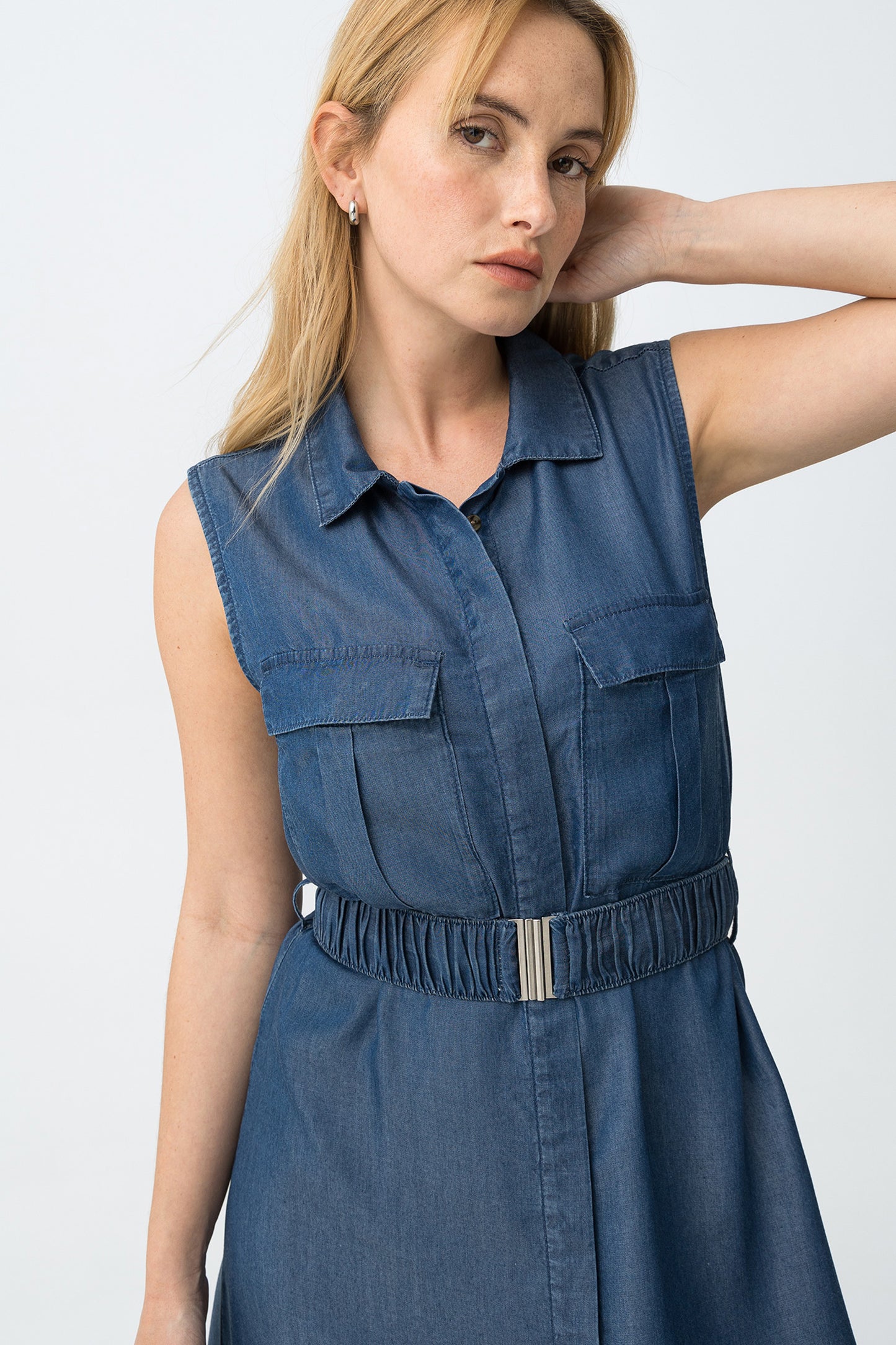 VESTIDO MIDI AZUL OSCURO TIFFOSI