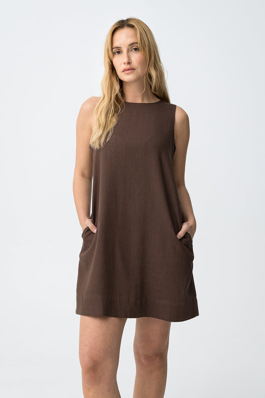 VESTIDO CHOCOLATE SIN MANGAS TIFFOSI