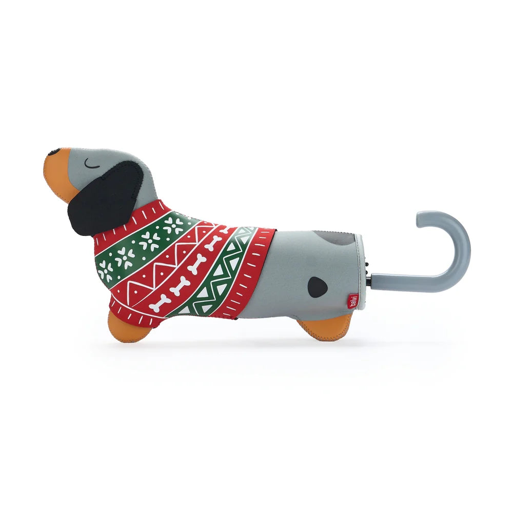 PARAGUAS TECKEL GRIS CHRISTMAS