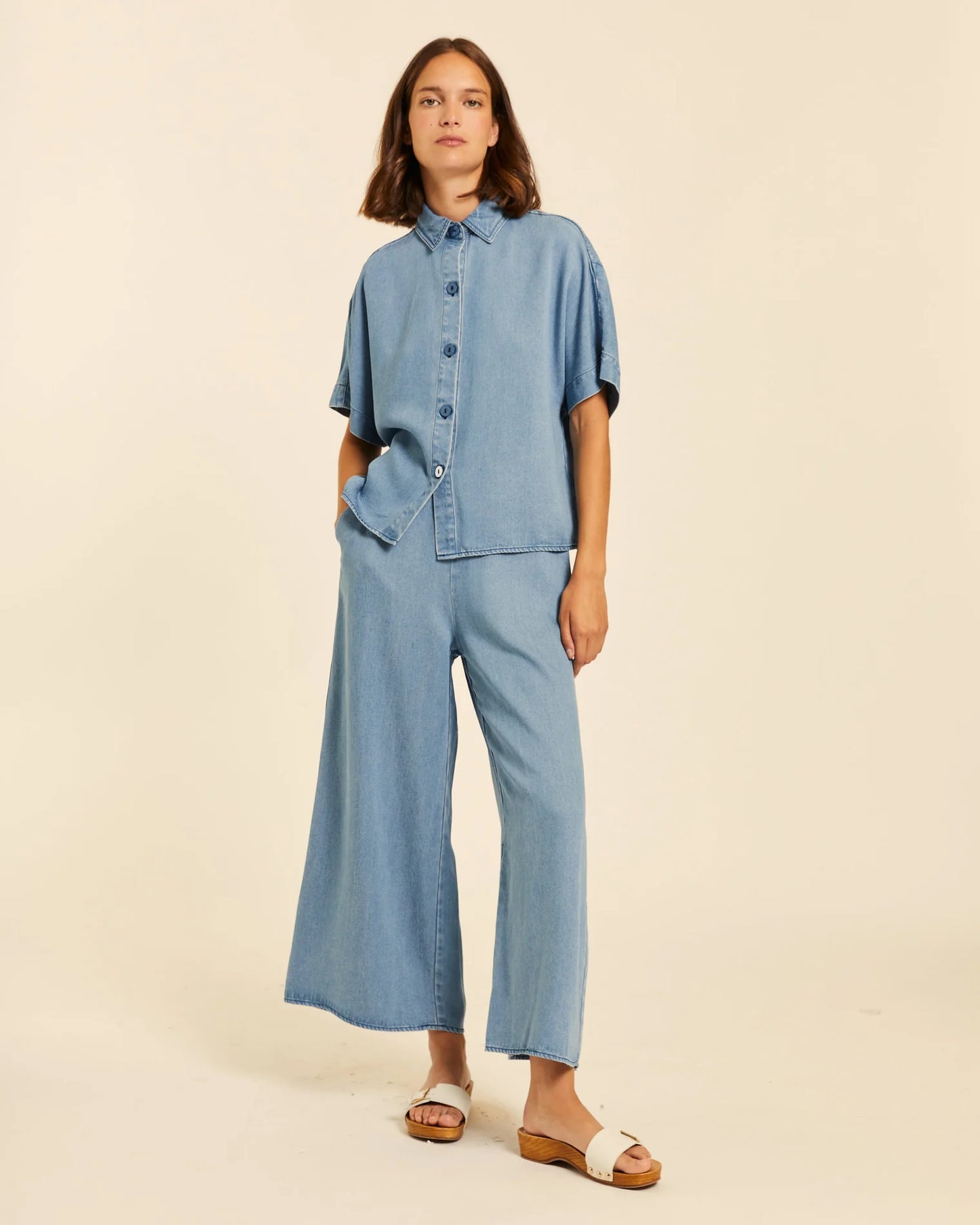 CAMISA MANGA CORTA DENIM PEPALOVES