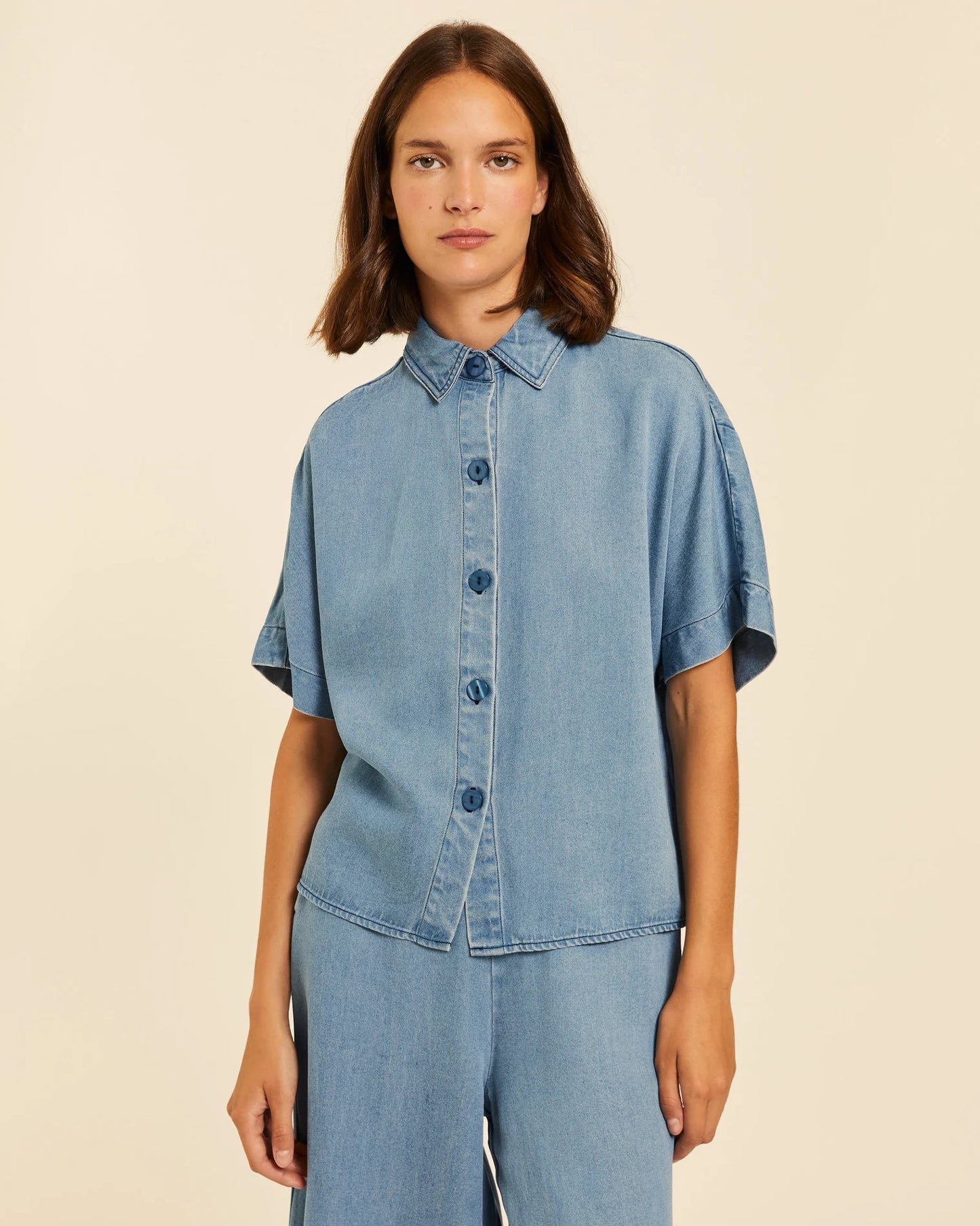 CAMISA MANGA CORTA DENIM PEPALOVES