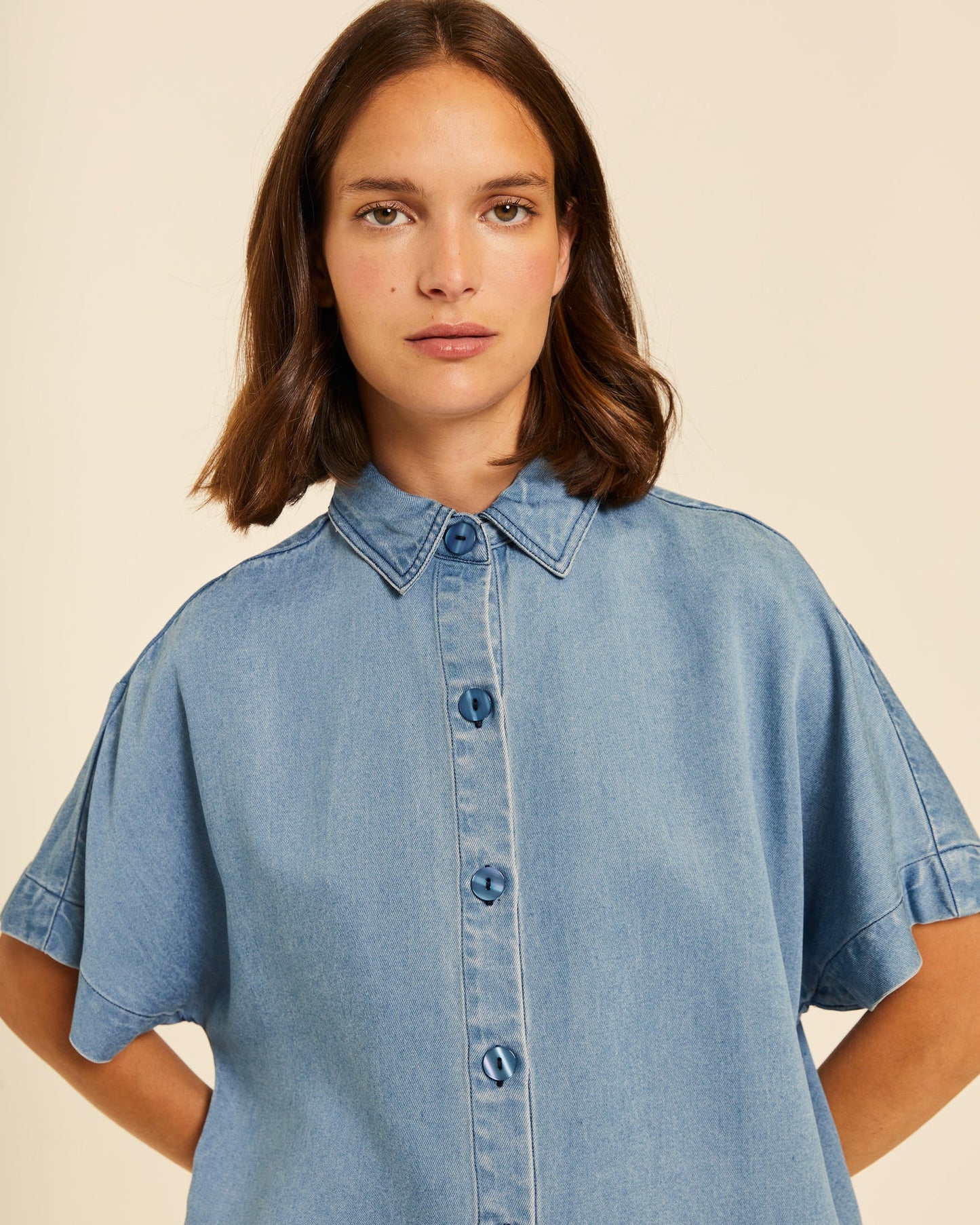 CAMISA MANGA CORTA DENIM PEPALOVES