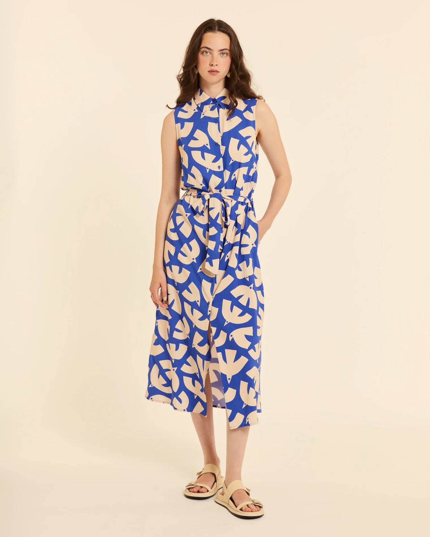 VESTIDO ABOTONADO BLUE BIRDS PEPALOVES
