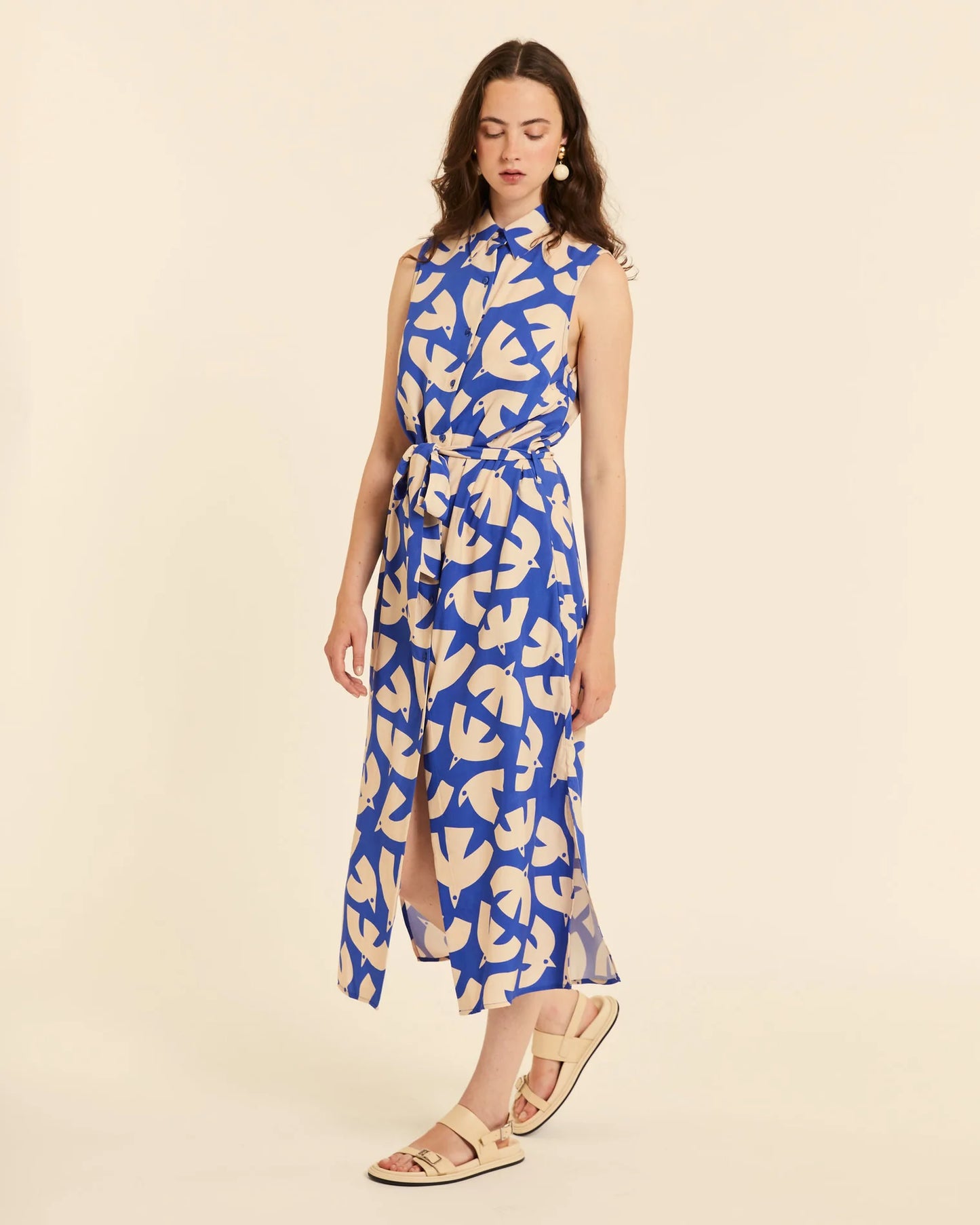 VESTIDO ABOTONADO BLUE BIRDS PEPALOVES