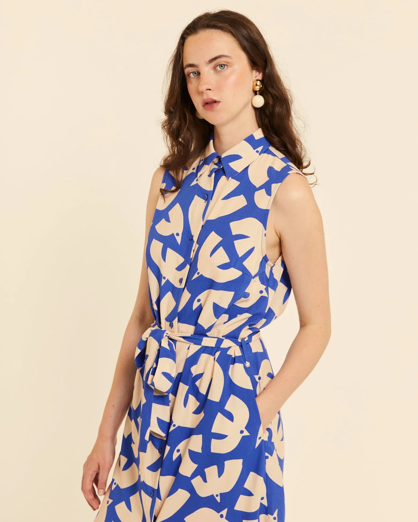 VESTIDO ABOTONADO BLUE BIRDS PEPALOVES