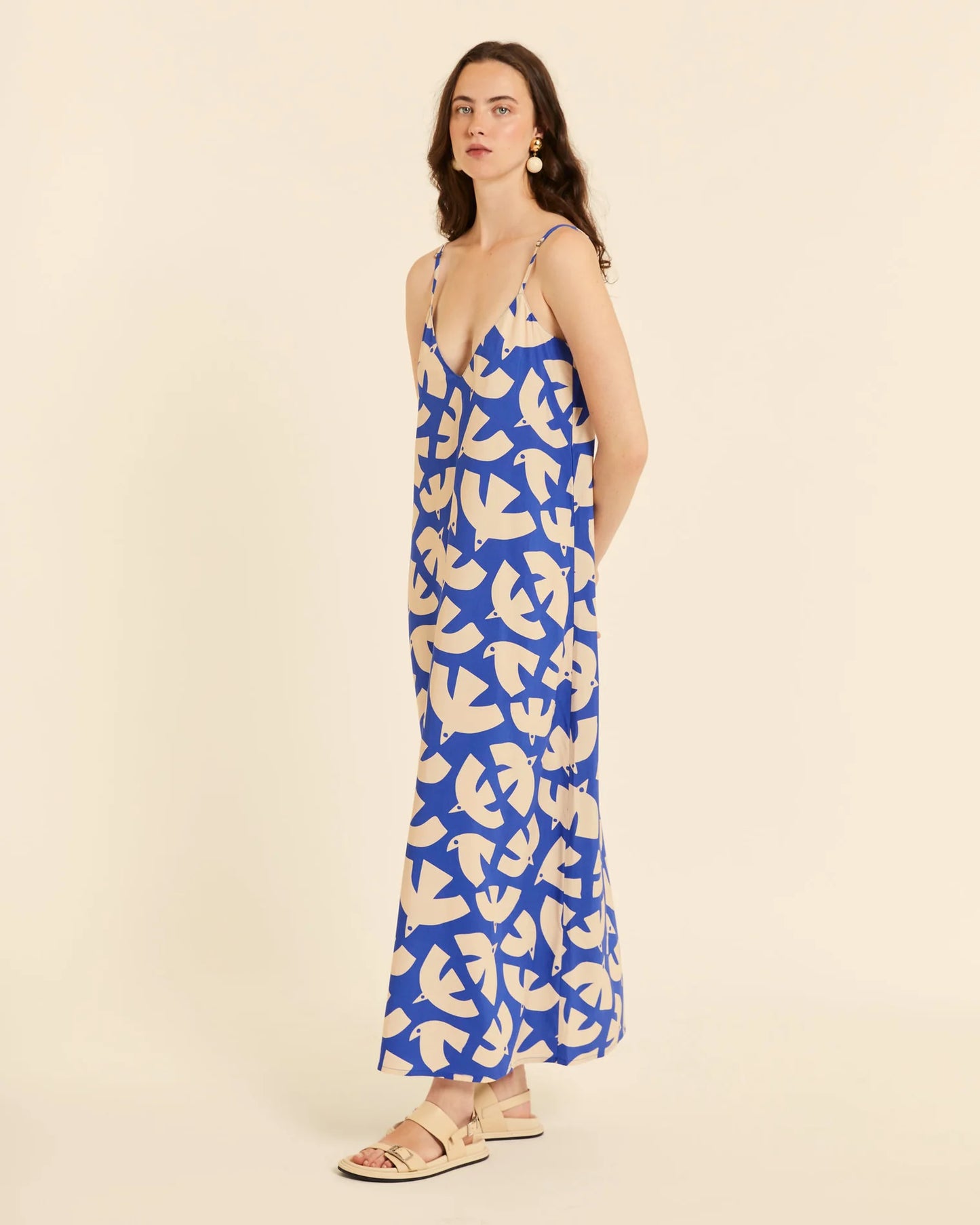 VESTIDO LARGO BLUE BIRDS PEPALOVES