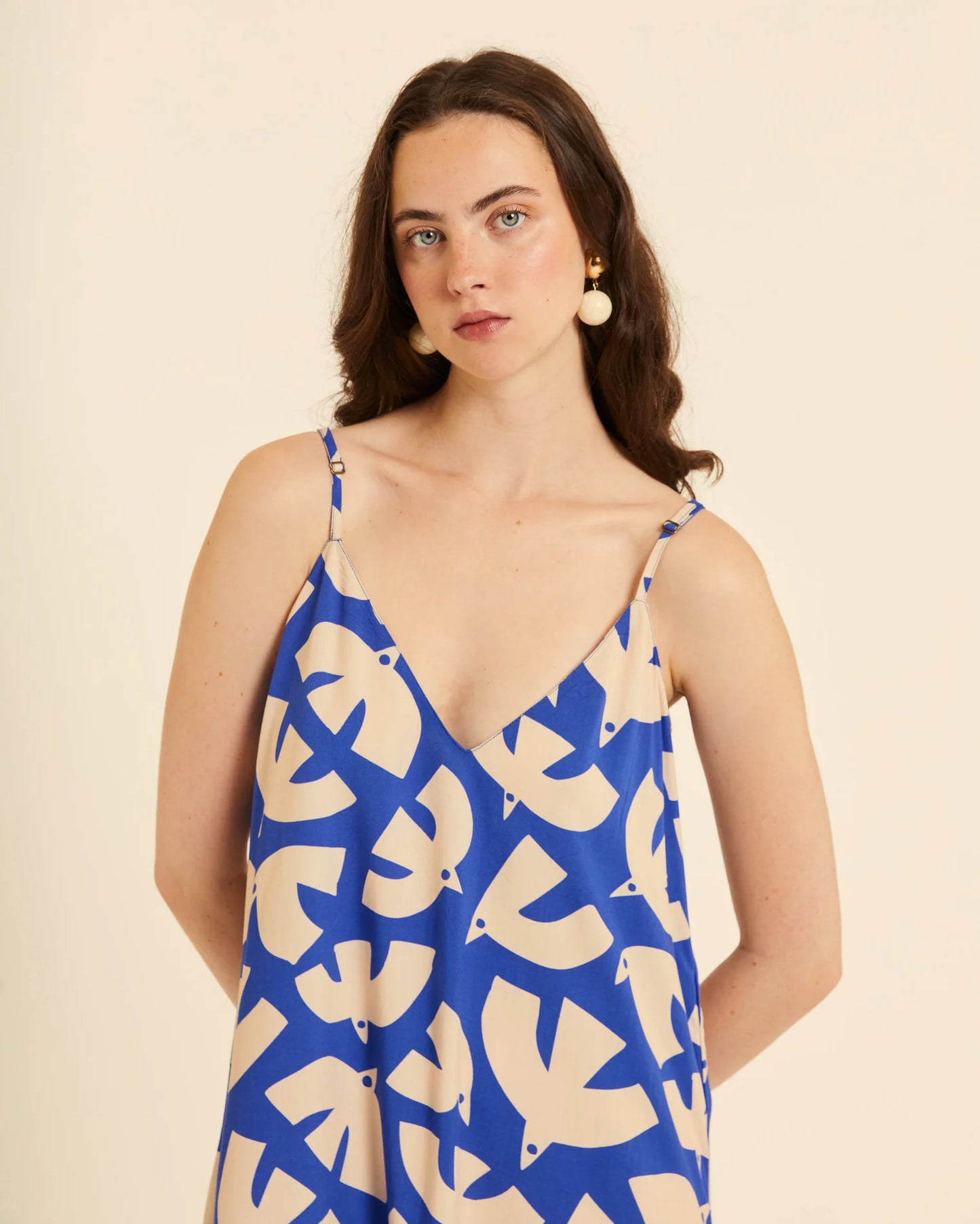 VESTIDO LARGO BLUE BIRDS PEPALOVES