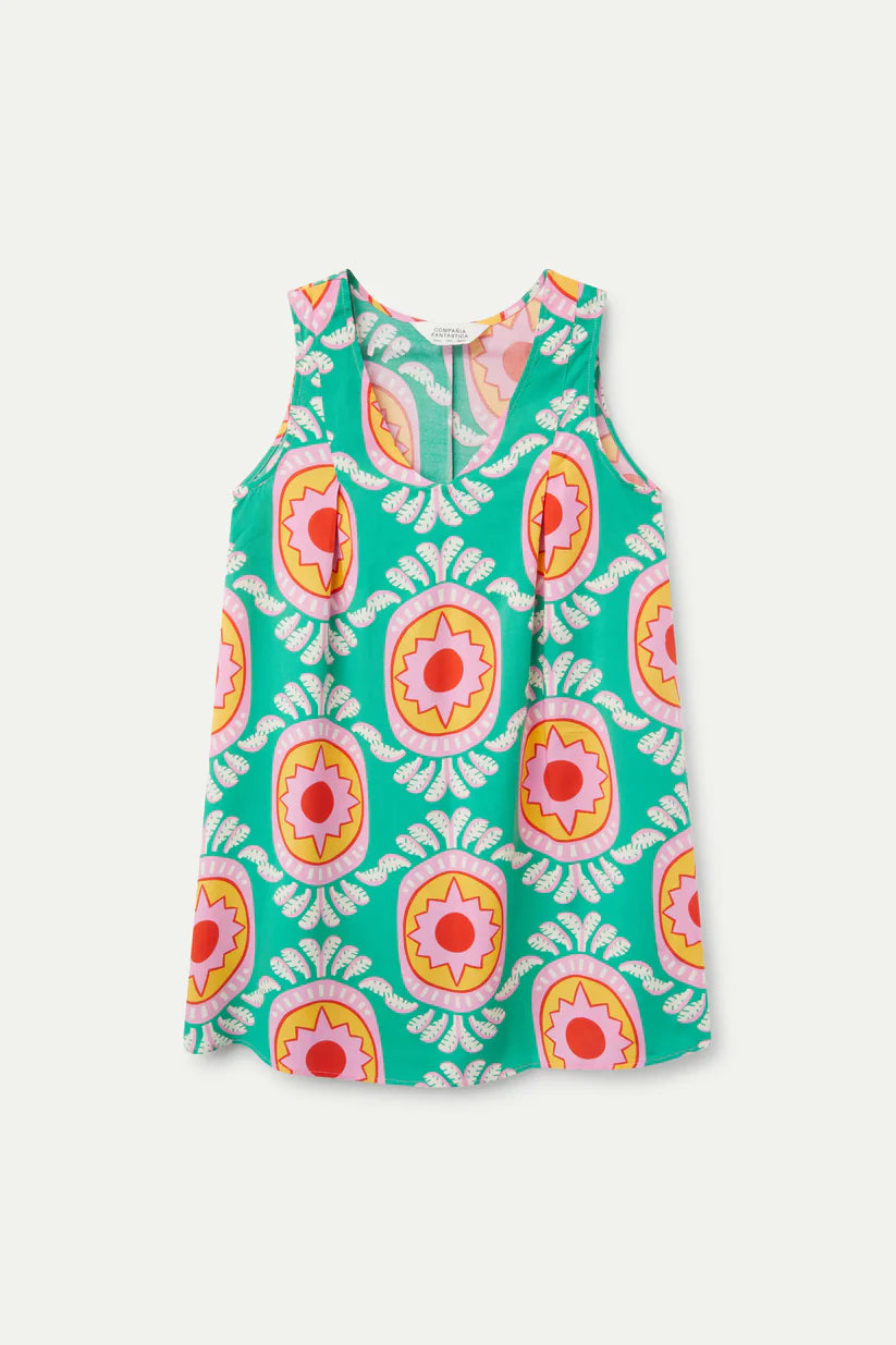 VESTIDO CORTO ESTAMPADO CURITIBA COMPAÑÍA FANTÁSTICA