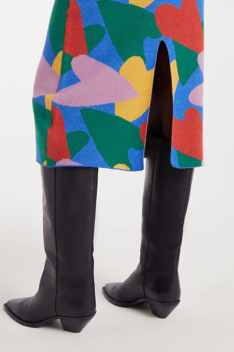 FALDA MIDI DE PUNTO CON ESTAMPADO CUPIDO