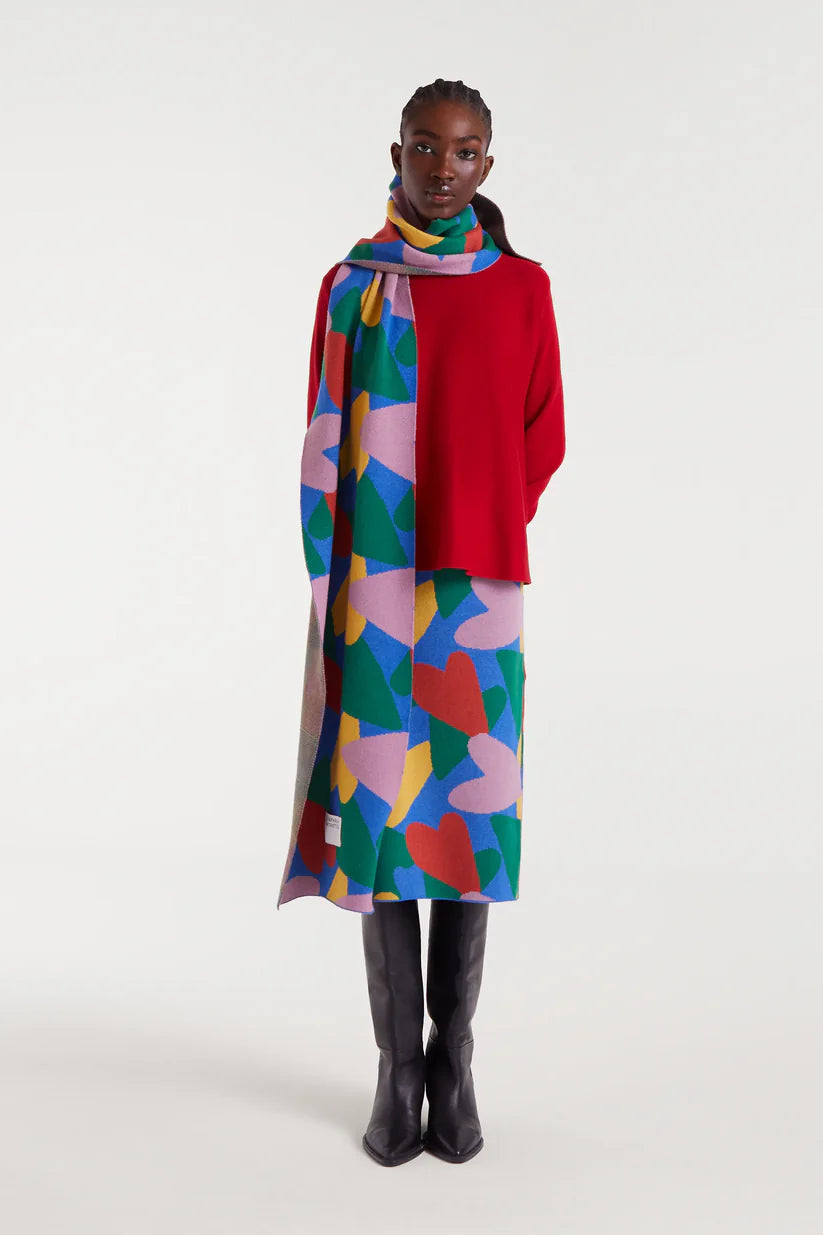 FALDA MIDI DE PUNTO CON ESTAMPADO CUPIDO