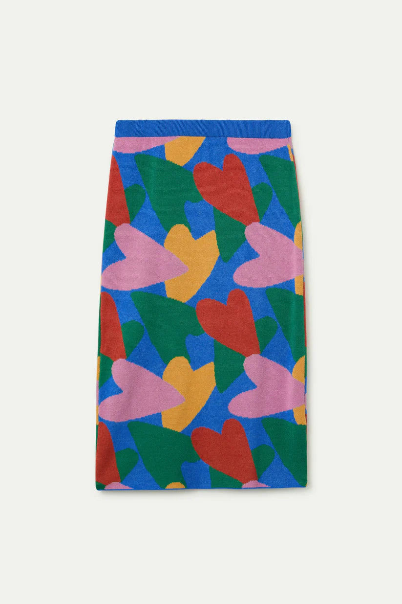 FALDA MIDI DE PUNTO CON ESTAMPADO CUPIDO