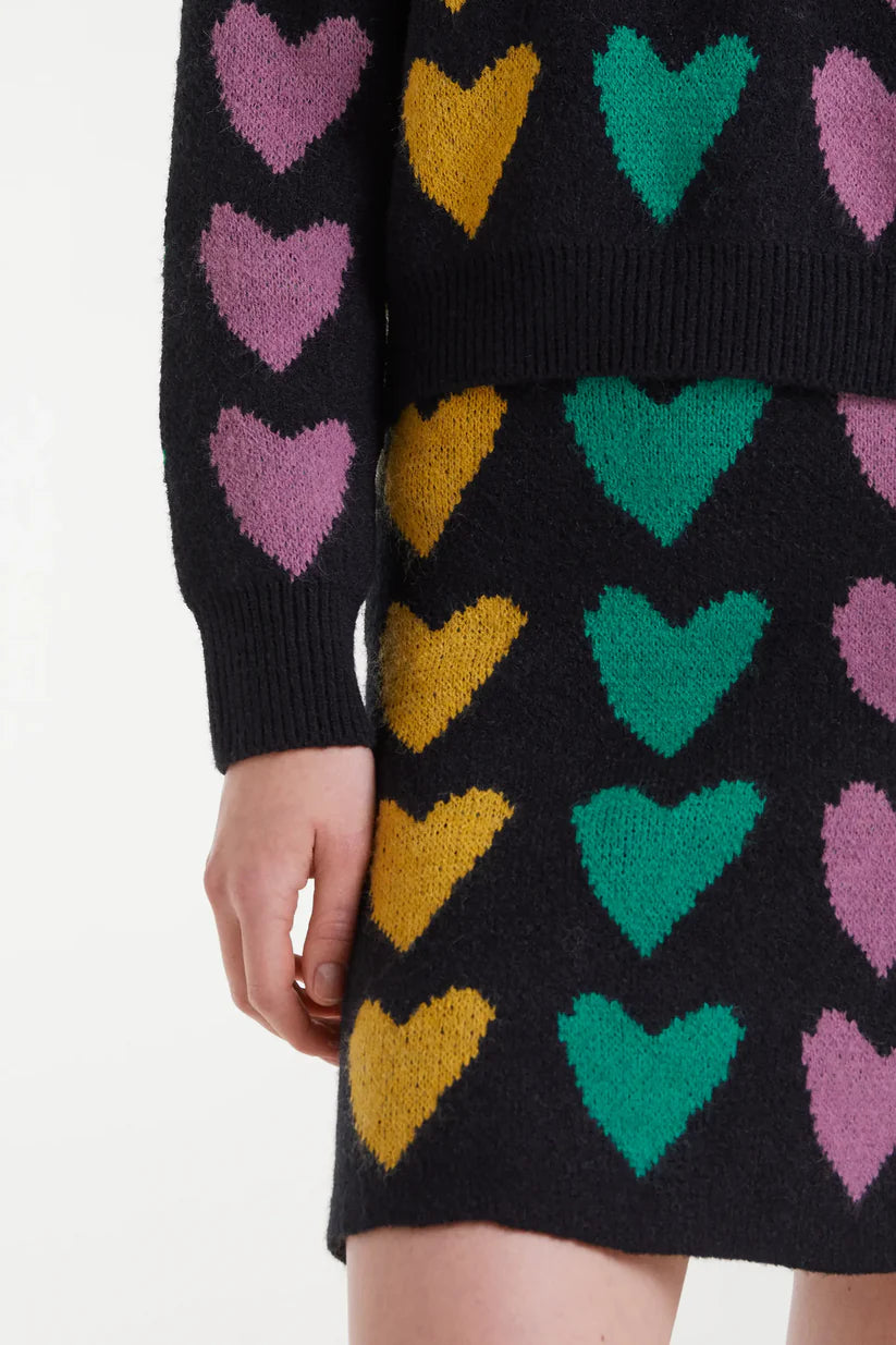 FALDA CORTA PUNTO JACQUARD CON ESTAMPADO CUPIDO LINES COMPAÑÍA FANTÁSTICA
