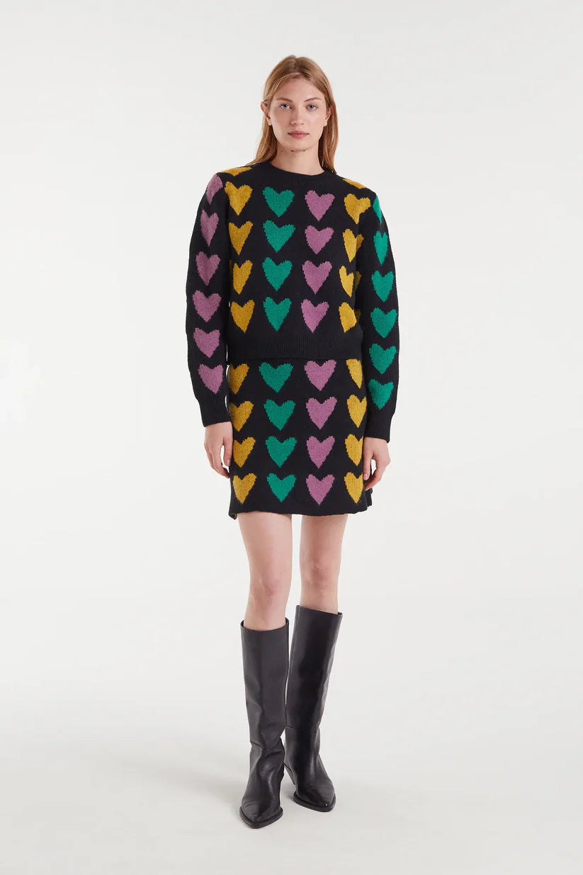 FALDA CORTA PUNTO JACQUARD CON ESTAMPADO CUPIDO LINES COMPAÑÍA FANTÁSTICA