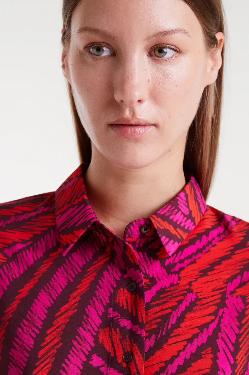 CAMISA CREPÉ LIGERO ESTAMPADO FEDORA COMPAÑÍA FANTÁSTICA