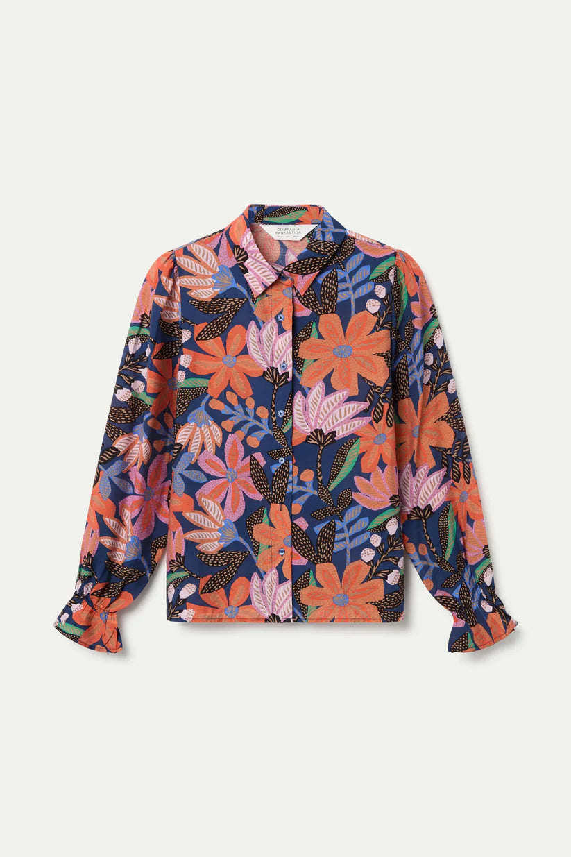 CAMISA CREPÉ LIGERO CON ESTAMPADO TIGERLILY COMPAÑÍA FANTÁSTICA