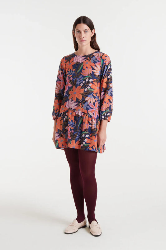 VESTIDO CORTO CREPÉ LIGERO CON ESTAMPADO TIGERLILY COMPAÑÍA FANTÁSTICA