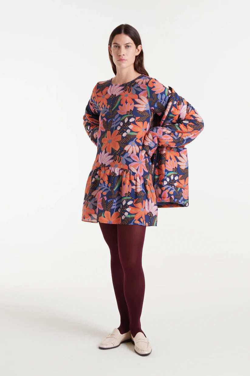 VESTIDO CORTO CREPÉ LIGERO CON ESTAMPADO TIGERLILY COMPAÑÍA FANTÁSTICA