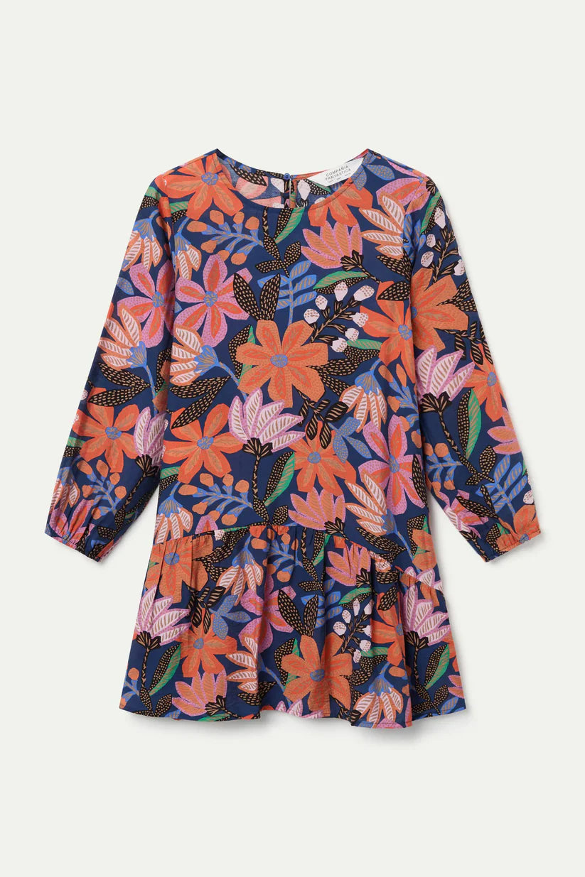 VESTIDO CORTO CREPÉ LIGERO CON ESTAMPADO TIGERLILY COMPAÑÍA FANTÁSTICA