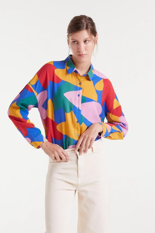 CAMISA CREPÉ LIGERO CON ESTAMPADO CUPIDO COMPAÑÍA FANTÁSTICA