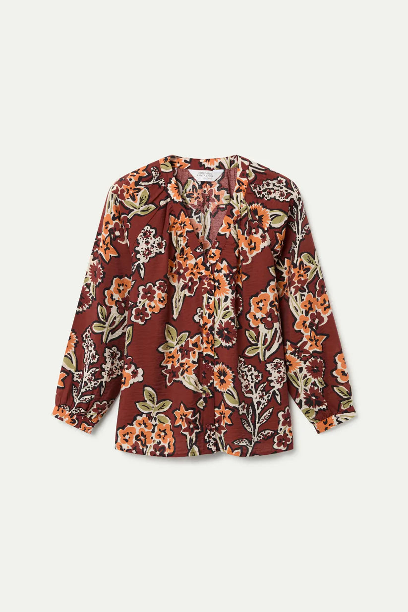 CAMISA CREPÉ LIGERO ESTAMPADO DAISY COMPAÑÍA FANTÁSTICA
