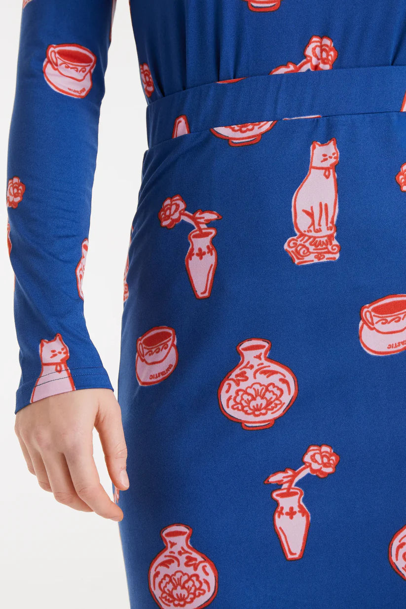 FALDA MIDI CON ESTAMPADO PORCELAIN COMPAÑÍA FANTÁSTICA