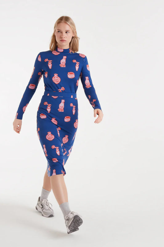 FALDA MIDI CON ESTAMPADO PORCELAIN COMPAÑÍA FANTÁSTICA