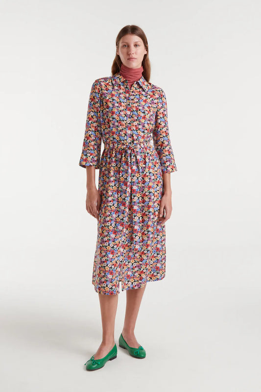 VESTIDO MIDI CREPÉ LIGERO CON ESTAMPADO HAMPTON SMALL COMPAÑÍA FANTÁSTICA