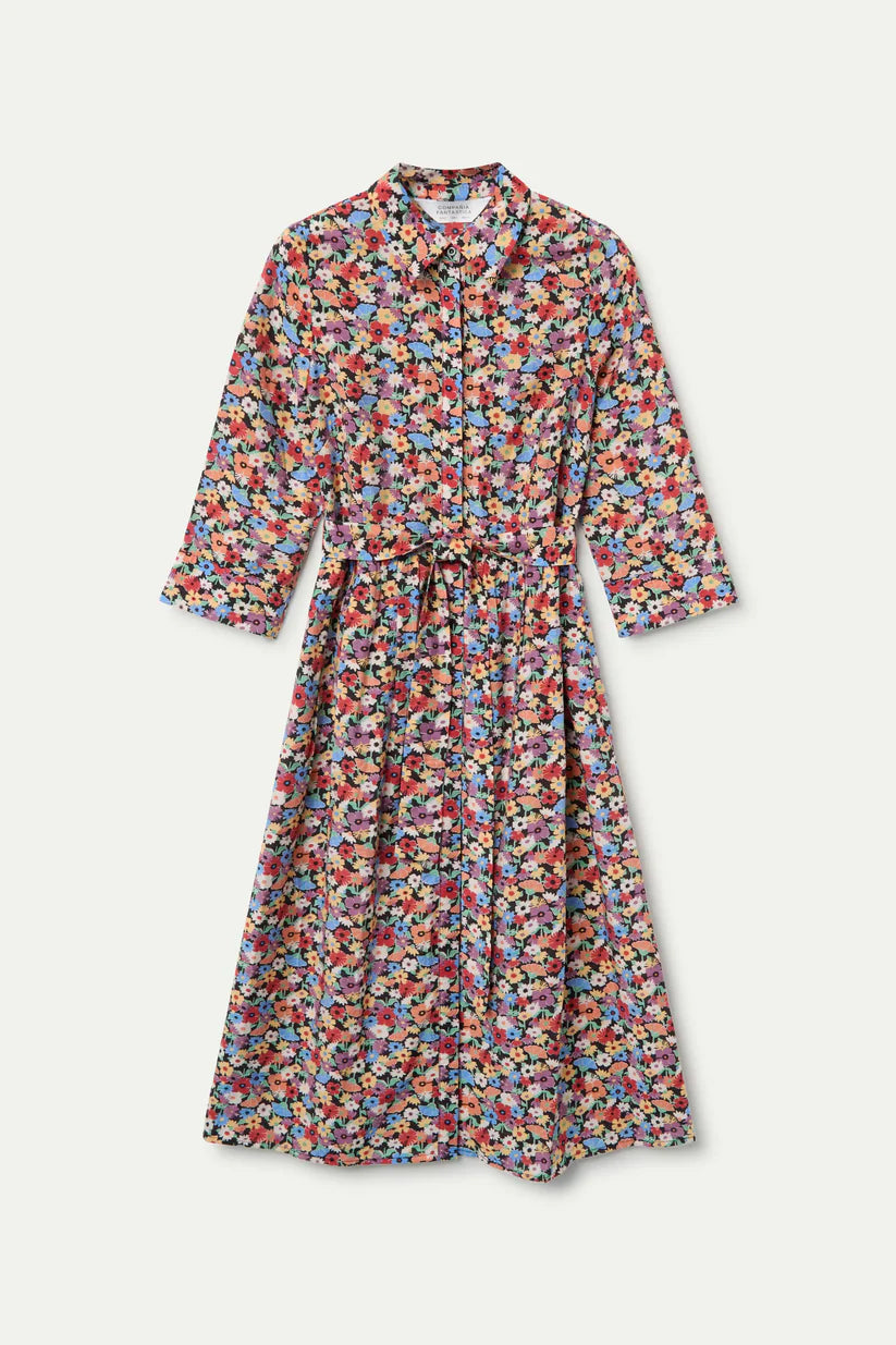 VESTIDO MIDI CREPÉ LIGERO CON ESTAMPADO HAMPTON SMALL COMPAÑÍA FANTÁSTICA