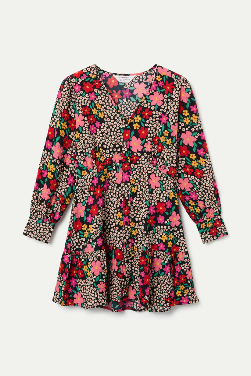 VESTIDO CORTO ESTAMPADO GIARDINO COMPAÑÍA FANTÁSTICA