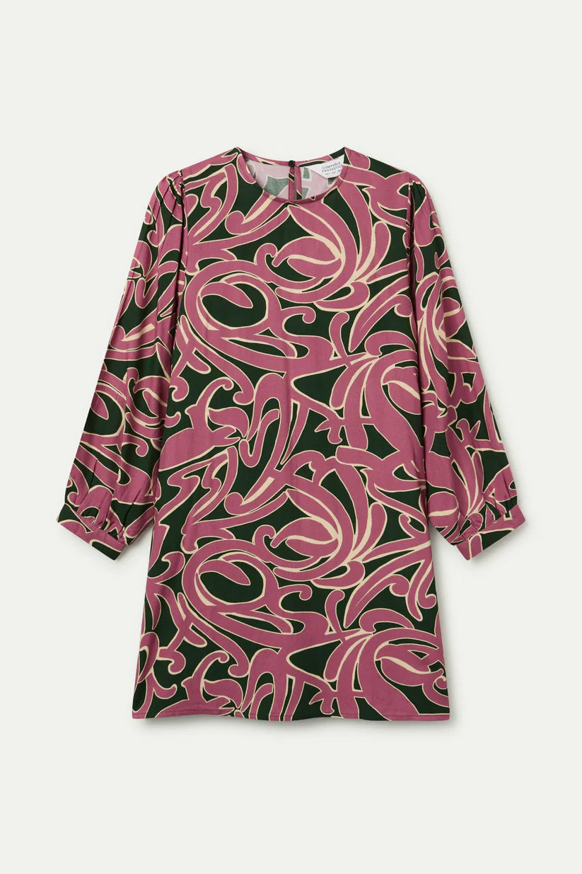VESTIDO CORTO ESTAMPADO PASTURES COMPAÑÍA FANTÁSTICA