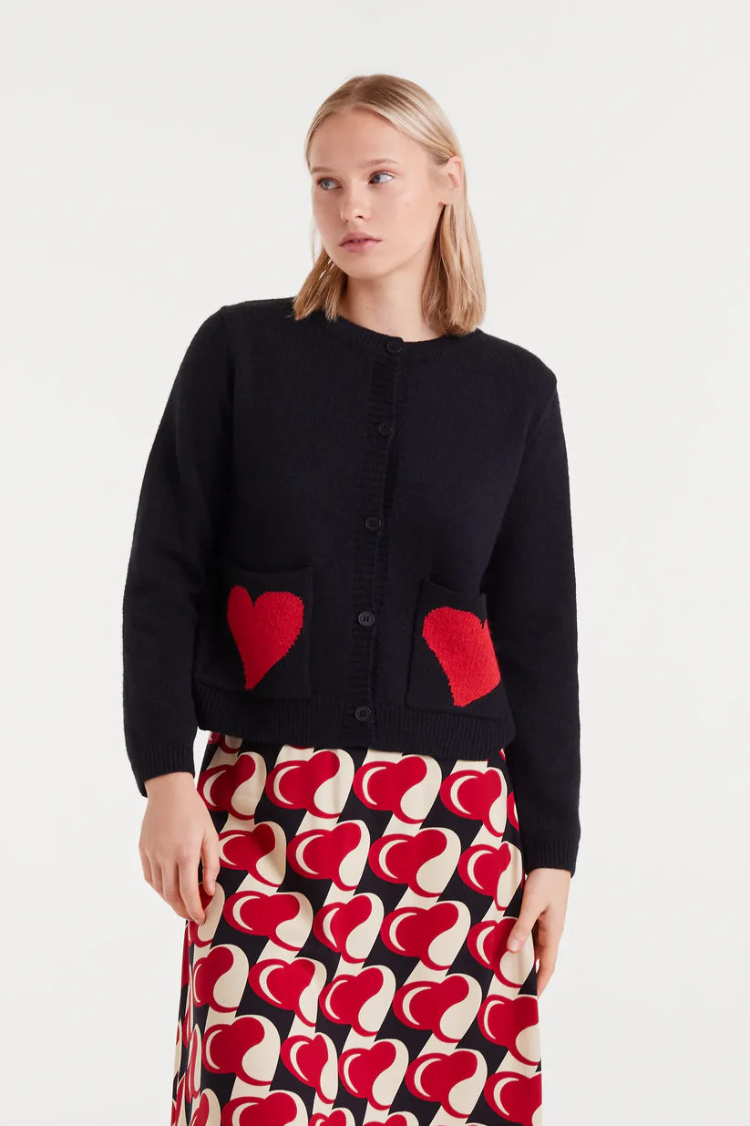 CÁRDIGAN JACQUARD ESTAMPADO HEART ATTACK SMALL COMPAÑÍA FANTÁSTICA