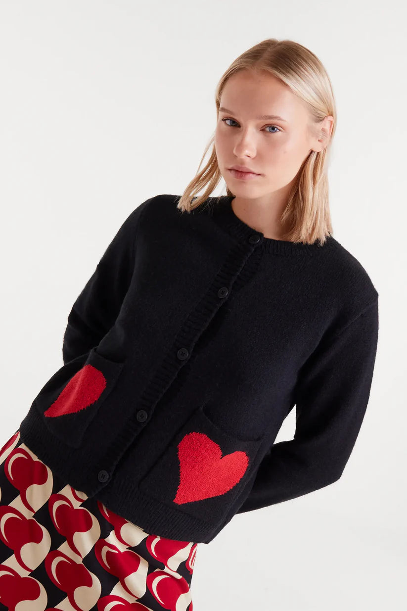 CÁRDIGAN JACQUARD ESTAMPADO HEART ATTACK SMALL COMPAÑÍA FANTÁSTICA