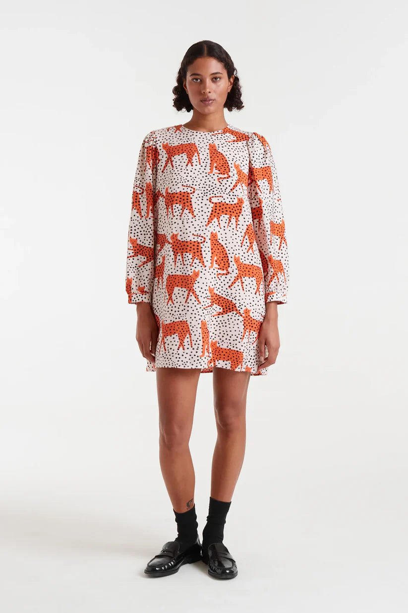 VESTIDO CORTO CON ESTAMPADO TANO COMPAÑÍA FANTÁSTICA