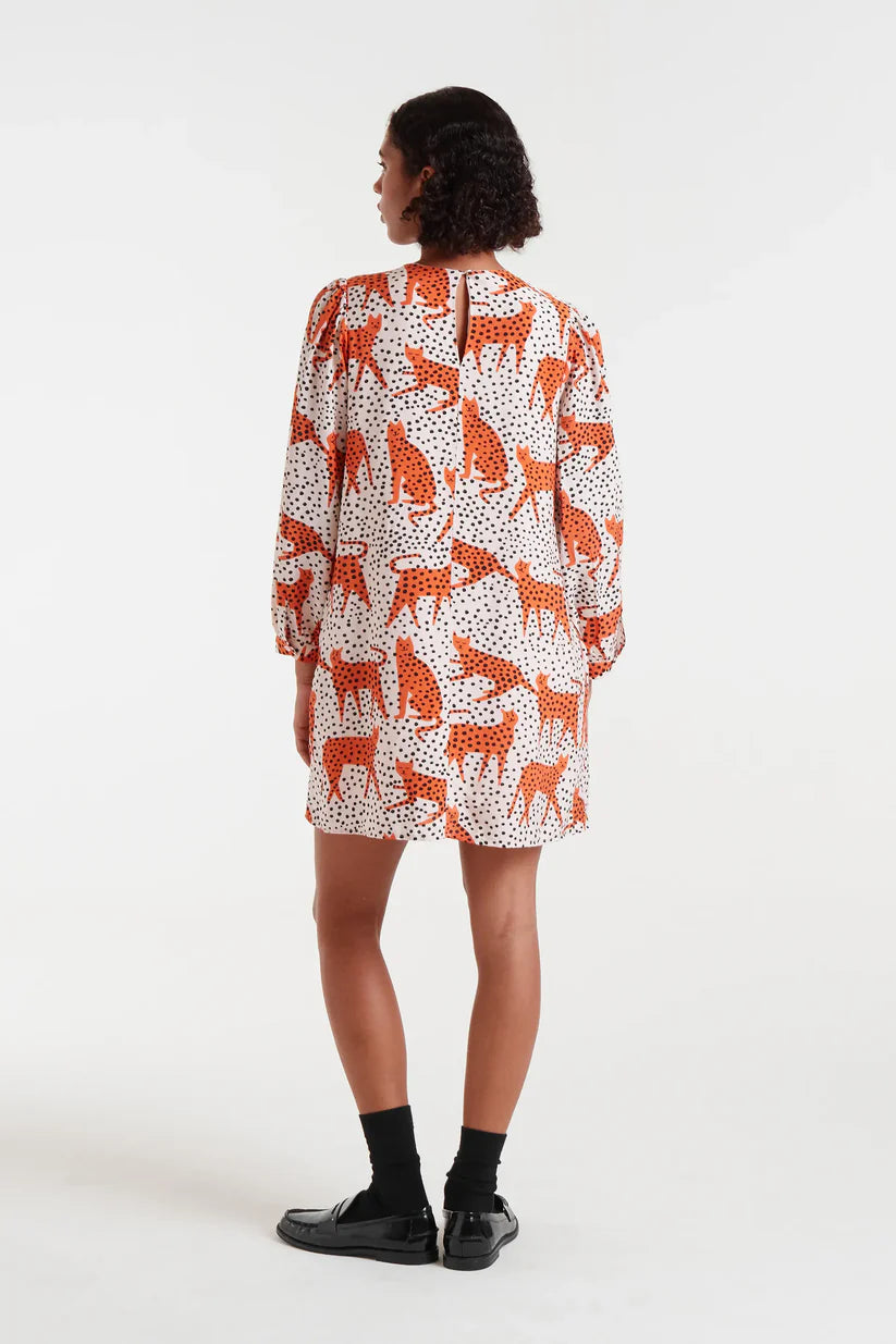 VESTIDO CORTO CON ESTAMPADO TANO COMPAÑÍA FANTÁSTICA