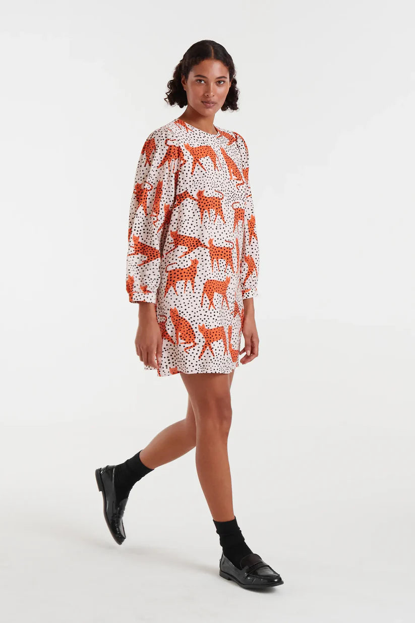 VESTIDO CORTO CON ESTAMPADO TANO COMPAÑÍA FANTÁSTICA