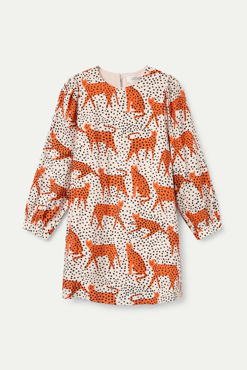 VESTIDO CORTO CON ESTAMPADO TANO COMPAÑÍA FANTÁSTICA