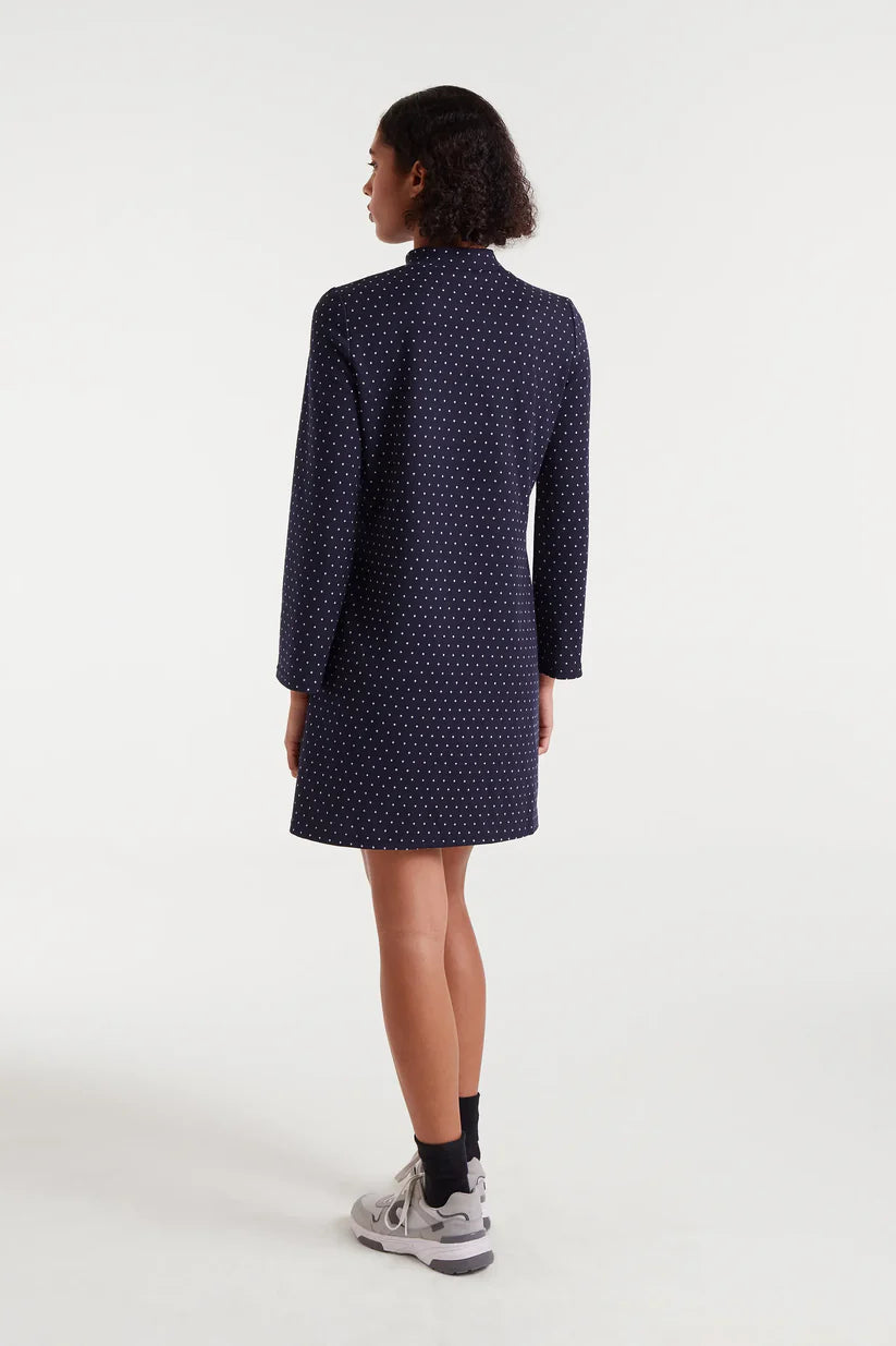 VESTIDO CORTO JACQUARD CON ESTAMPADO  MINI DOTS COMPAÑÍA FANTÁSTICA