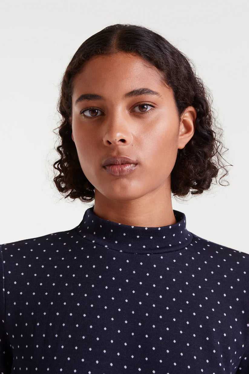 VESTIDO CORTO JACQUARD CON ESTAMPADO  MINI DOTS COMPAÑÍA FANTÁSTICA
